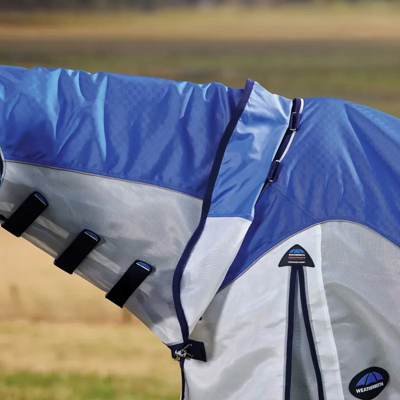 WeatherBeeta ComFiTec Duo Shield Waterproof Fly Rug - Blue/Silver/Navy-3