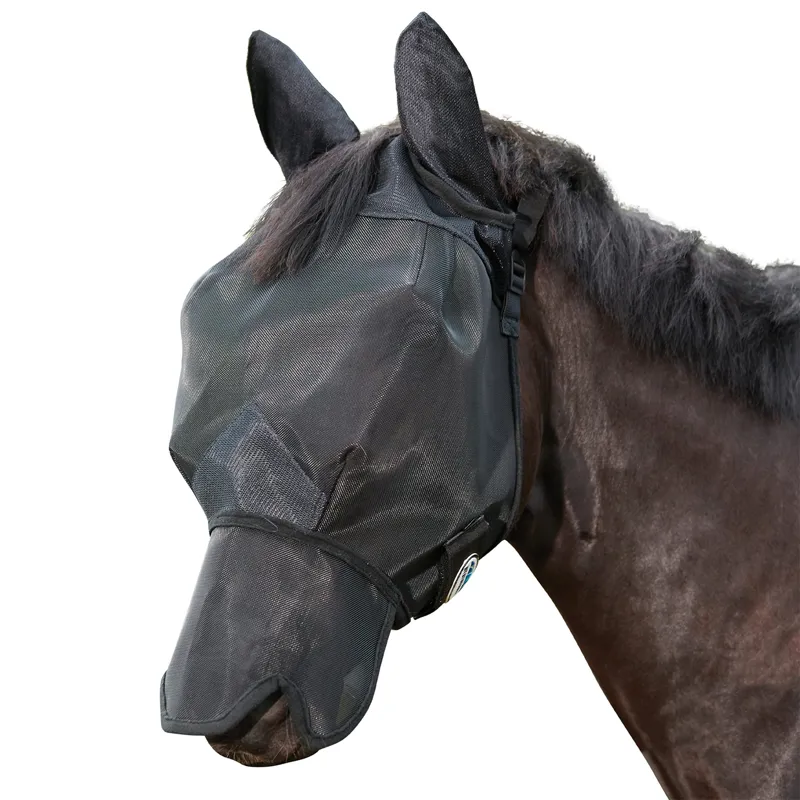 WeatherBeeta Comfitec Double Dart Deluxe Fly Mask with Ears/Nose - Black-1