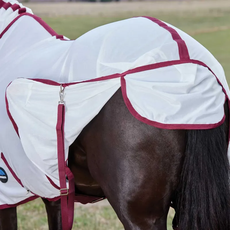 WeatherBeeta ComFiTec Essential Combo Neck Fly Rug - White/Burgundy-2
