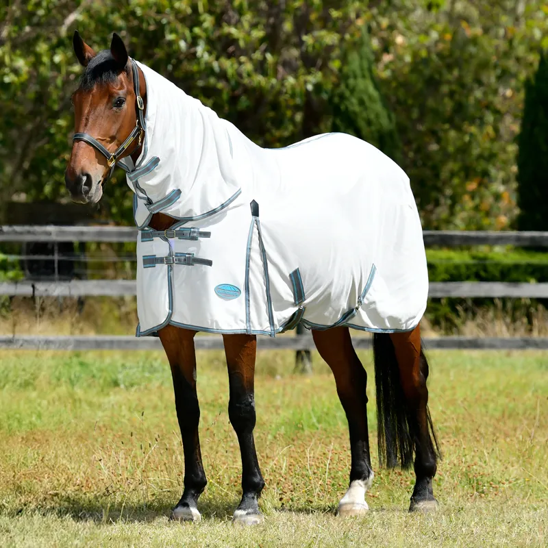WeatherBeeta ComFiTec Essential Mesh II Combo Fly Rug - White/Grey
