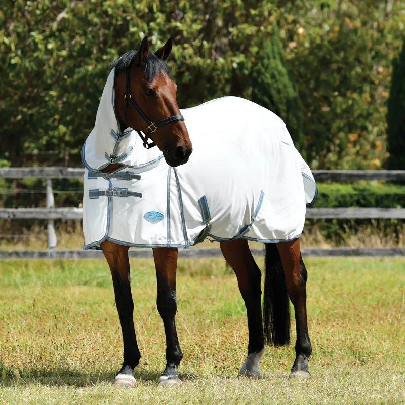 WeatherBeeta ComFiTec Essential Mesh II Combo Fly Rug - White/Grey-2