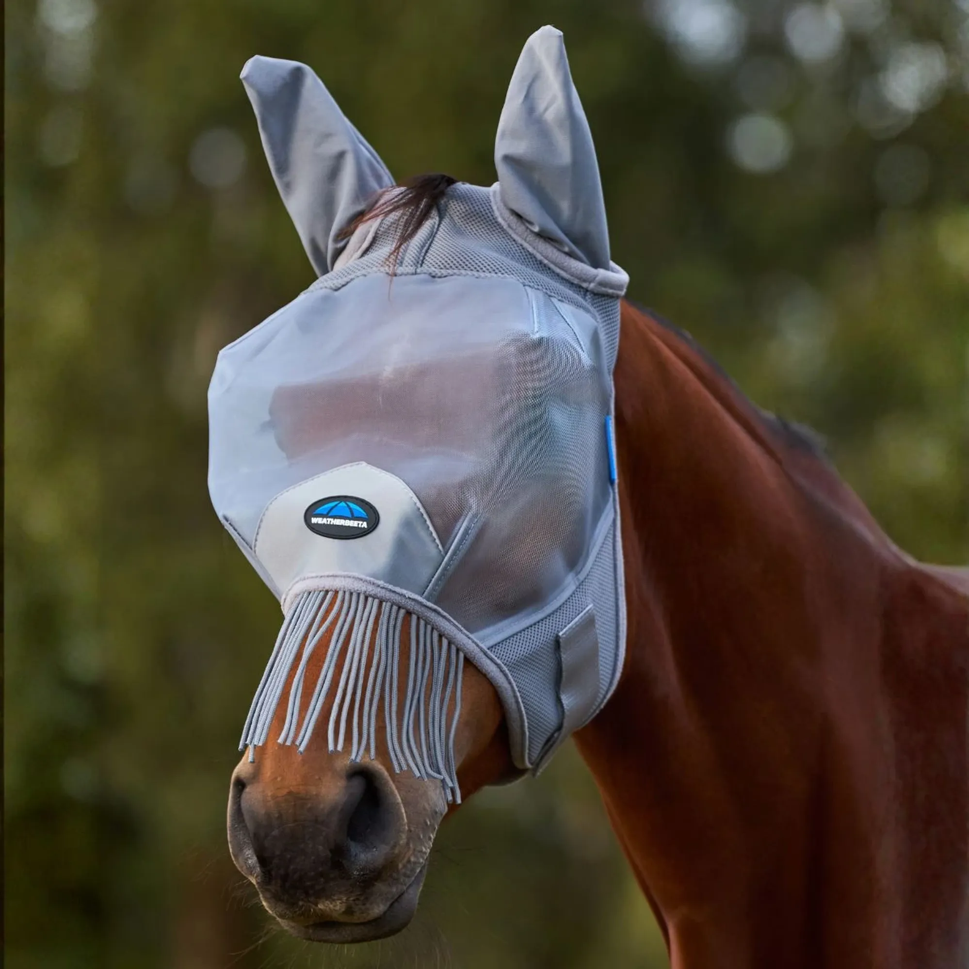Fine Mesh Mask WeatherBeeta ComFiTec Fine Mesh Fly Mask with Ears/Tassels - Grey