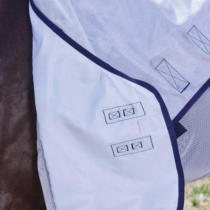 WeatherBeeta ComFiTec Hexi Shield Combo Neck Fly Rug - Silver/Navy-3