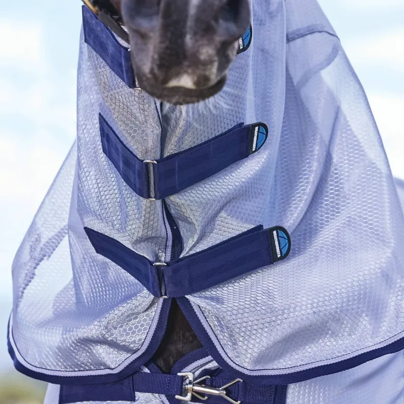 WeatherBeeta ComFiTec Hexi Shield Combo Neck Fly Rug - Silver/Navy-4