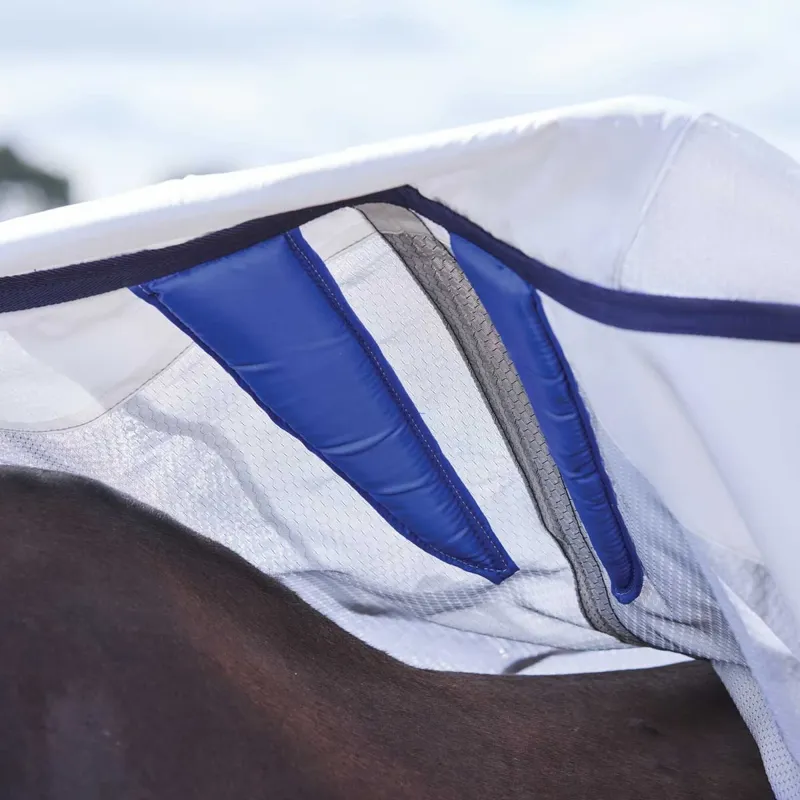 WeatherBeeta ComFiTec Hexi Shield Combo Neck Fly Rug - Silver/Navy-9