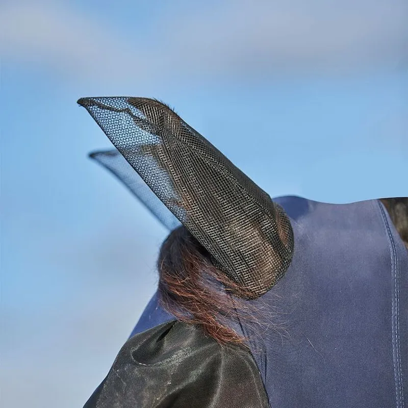 WeatherBeeta ComfiTec Luxe Bug Eye Saver Fly Mask with Ears/Nose - Navy-3