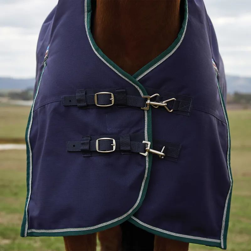 WeatherBeeta ComFiTec Plus Dynamic 100g High Neck Turnout Rug - Navy-4
