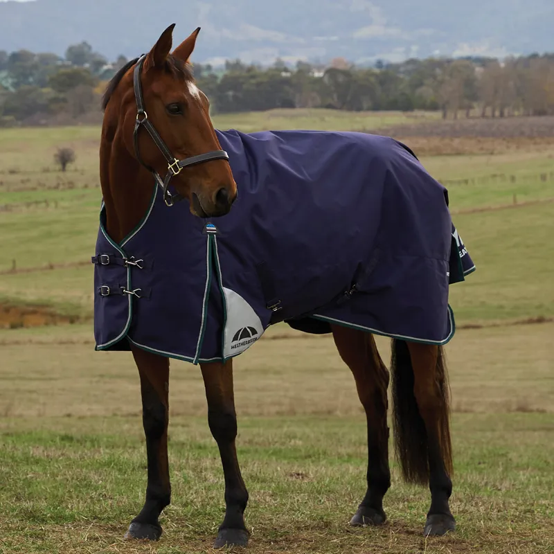 WeatherBeeta ComFiTec Plus Dynamic 100g High Neck Turnout Rug - Navy-1