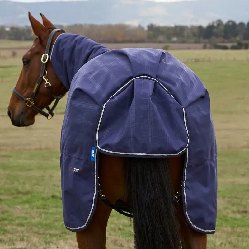WeatherBeeta ComFiTec Prelim 220g Combo Turnout Rug - Navy Plaid-13