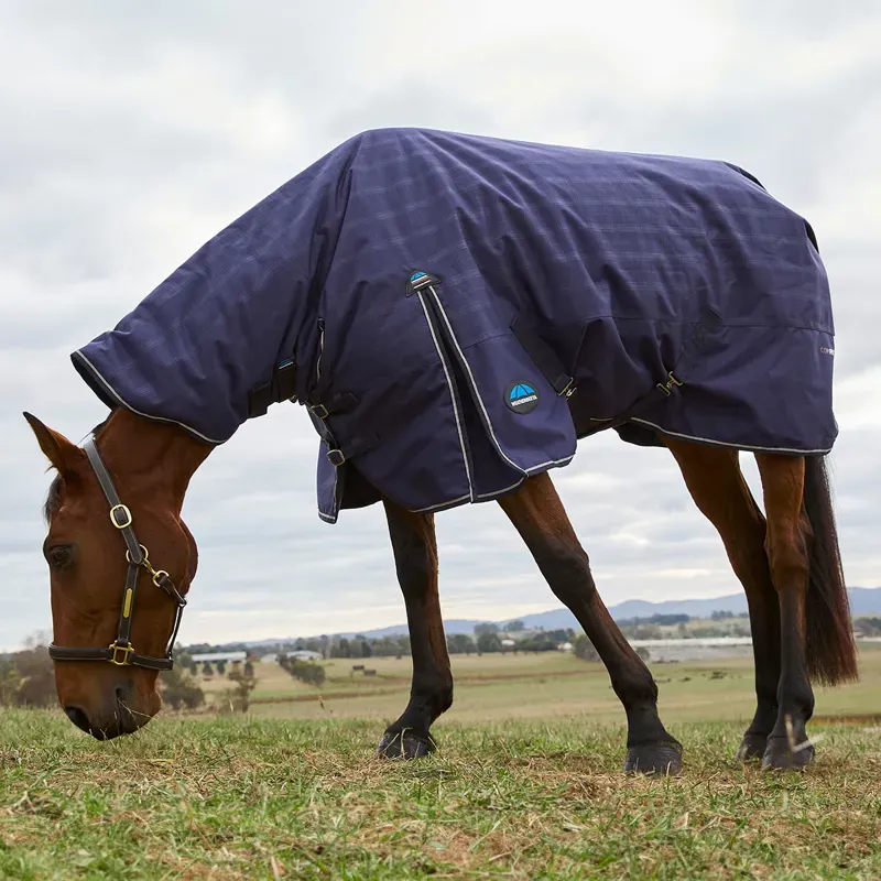 WeatherBeeta ComFiTec Prelim 220g Combo Turnout Rug - Navy Plaid-5