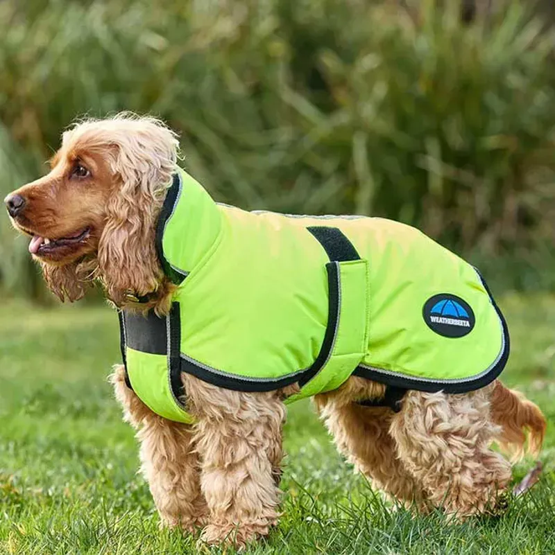 WeatherBeeta ComFiTec Reflective 300D Deluxe Dog Coat - Yellow-2