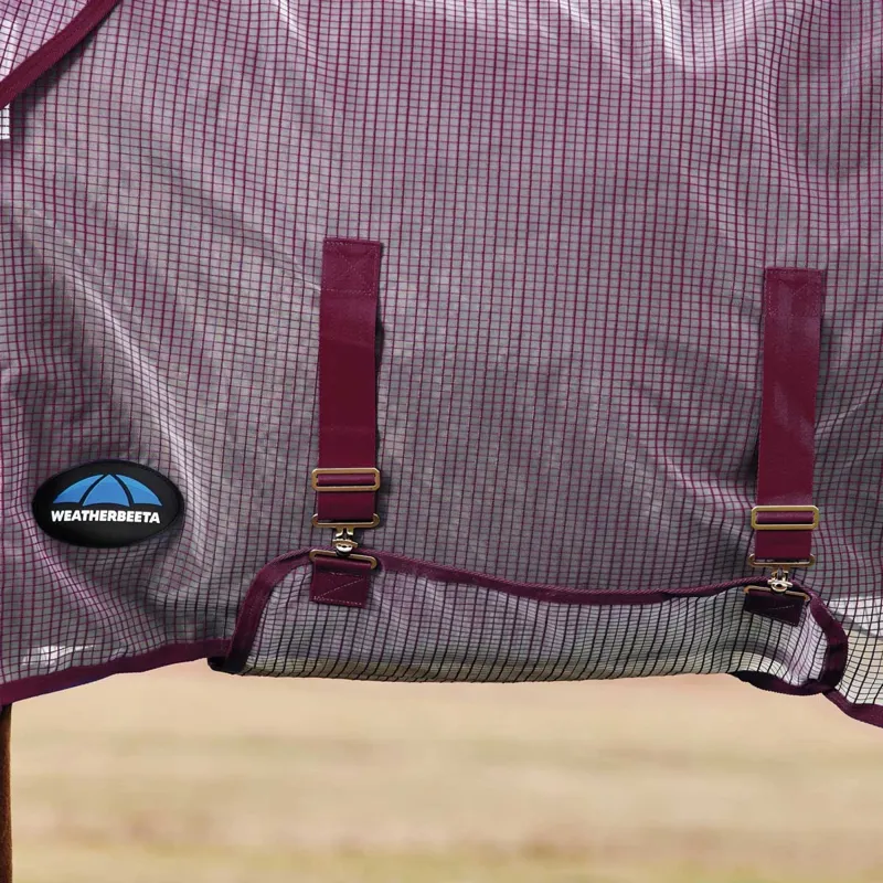 WeatherBeeta ComFiTec Ripshield Plus Fly Rug - White/Burgundy-3