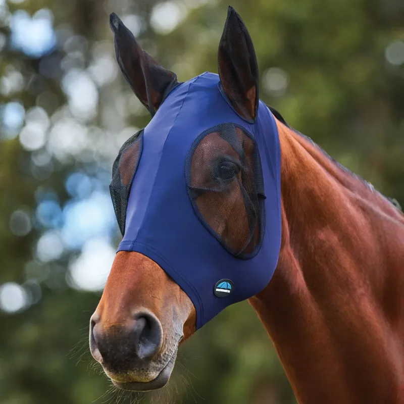 WeatherBeeta ComFiTec Stretch Fly Mask with Ears - Navy/Black