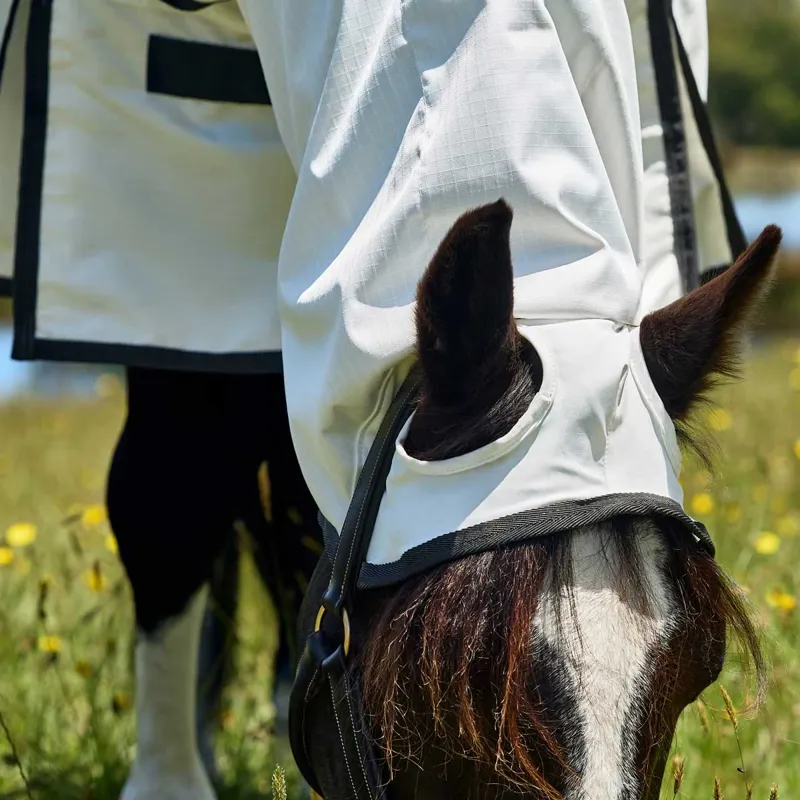WeatherBeeta Sweet Itch Shield Combo Neck Fly Rug - White/Charcoal-2