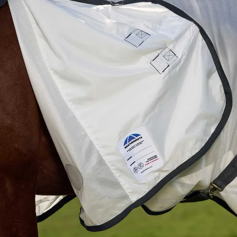 WeatherBeeta ComFiTec Tyro Mesh Combo Neck Fly Rug - White/Charcoal-3