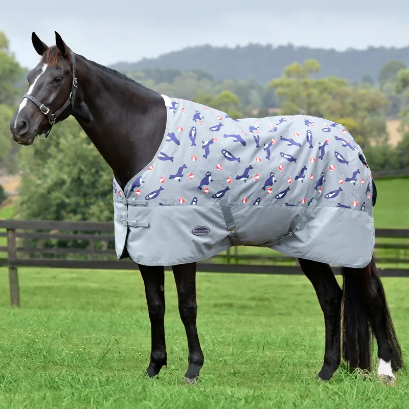 WeatherBeeta ComFiTec Tyro 50g Standard Neck Turnout Rug - Seal Print