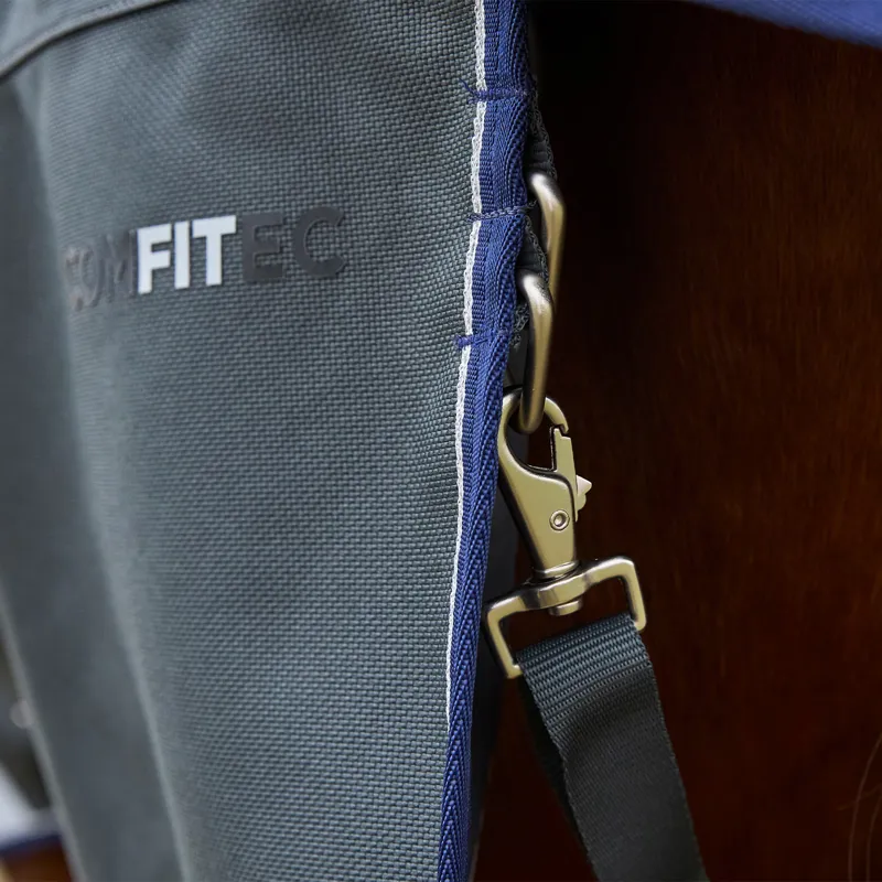 WeatherBeeta ComFiTec Ultra 100g Detach-A-Neck Turnout Rug - Charcoal-9