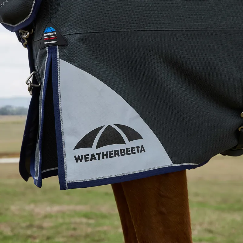 WeatherBeeta ComFiTec Ultra 100g Detach-A-Neck Turnout Rug - Charcoal-6