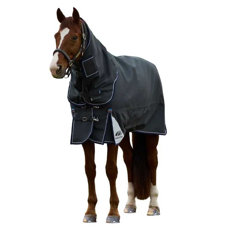 WeatherBeeta ComFiTec Ultra 220g Detach-A-Neck Turnout Rug - Charcoal-4
