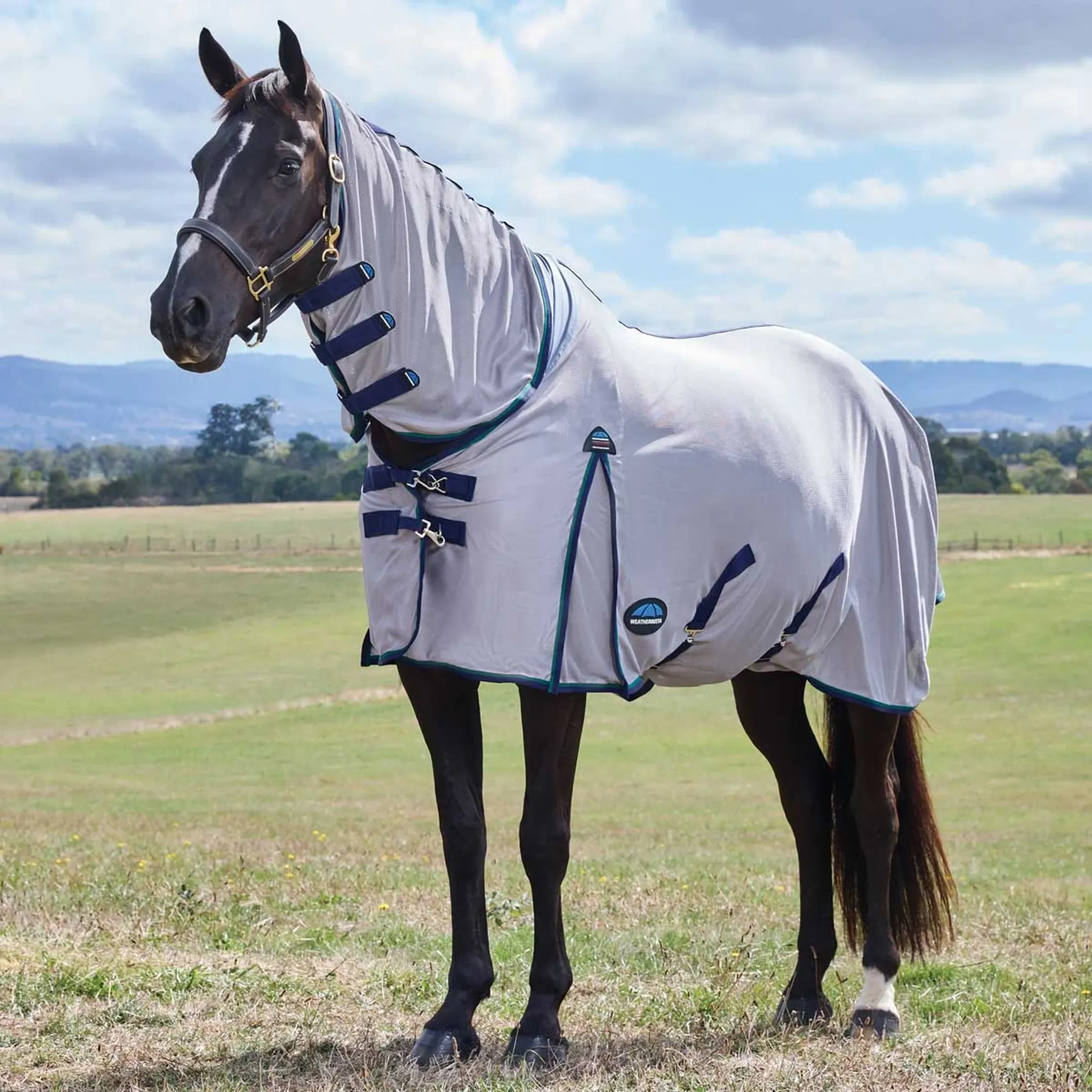 Fly Rug Weatherbeeta WeatherBeeta ComFiTec Zephyr Combo Neck Fly Rug Grey/Navy/Forest
