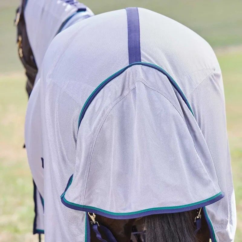 WeatherBeeta ComFiTec Zephyr Combo Neck Fly Rug - Grey/Navy/Forest-2