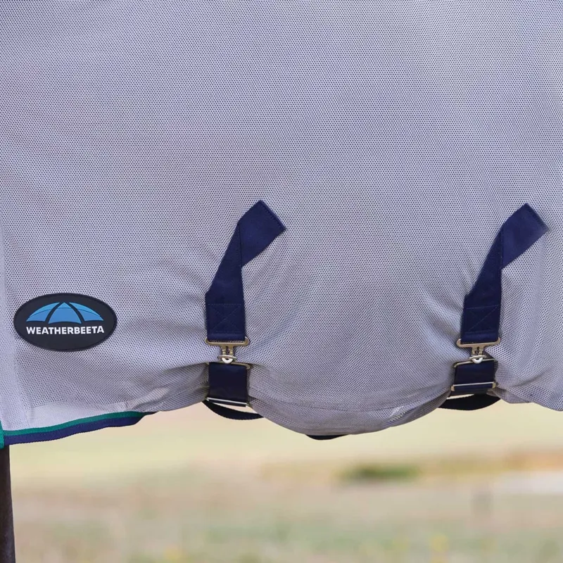 WeatherBeeta ComFiTec Zephyr Combo Neck Fly Rug - Grey/Navy/Forest-3