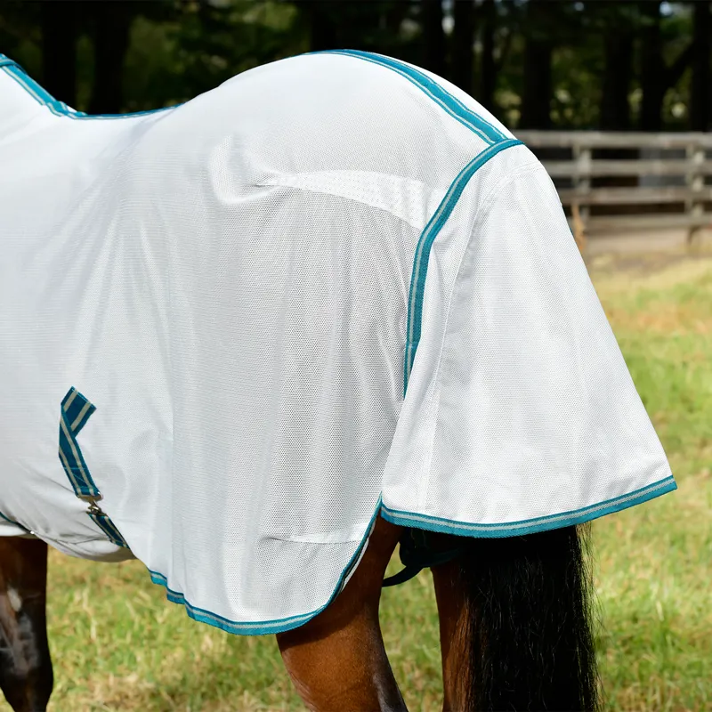 WeatherBeeta ComFiTec Zephyr Combo Neck Fly Rug - Silver/Green/Stone-6