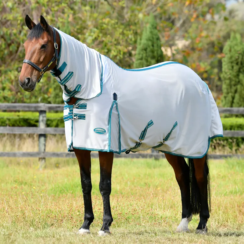 WeatherBeeta ComFiTec Zephyr Combo Neck Fly Rug - Silver/Green/Stone