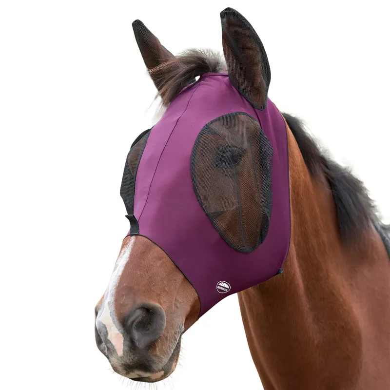 WeatherBeeta Deluxe Stretch Bug Eye Saver with Ears Fly Mask - Purple-1