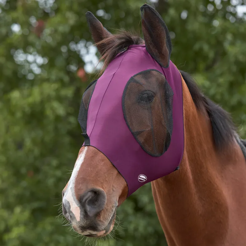 WeatherBeeta Deluxe Stretch Bug Eye Saver with Ears Fly Mask - Purple