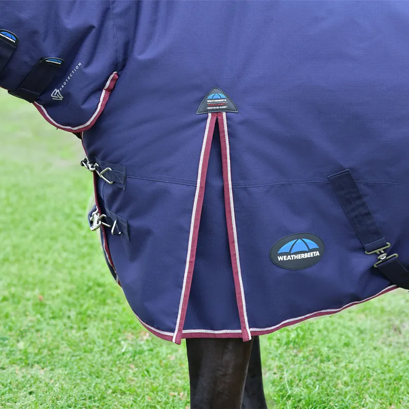 WeatherBeeta ComFiTec Essential 220g Combo Turnout Rug - Navy/Burgundy-8