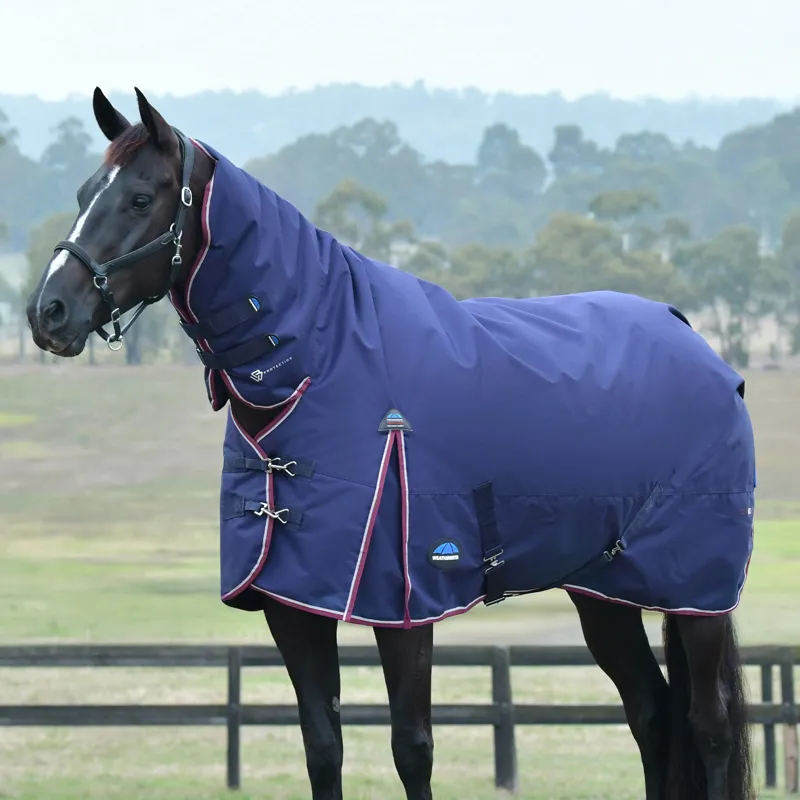 WeatherBeeta ComFiTec Essential 220g Combo Turnout Rug - Navy/Burgundy-1