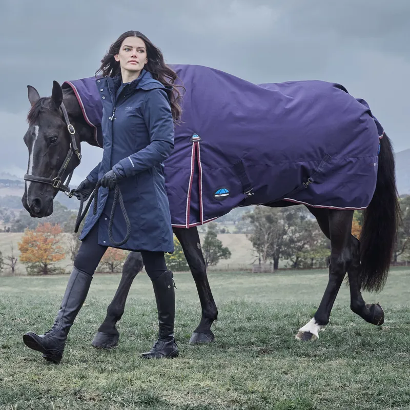 WeatherBeeta ComFiTec Essential 220g Combo Turnout Rug - Navy/Burgundy-5