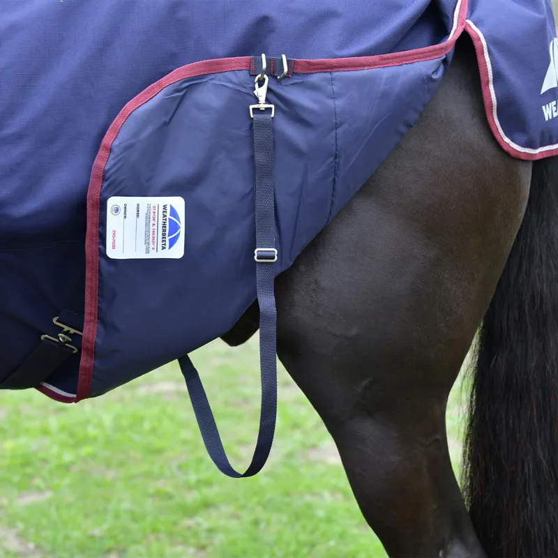 WeatherBeeta ComFiTec Essential 360g Combo Turnout Rug - Navy/Burgundy-3