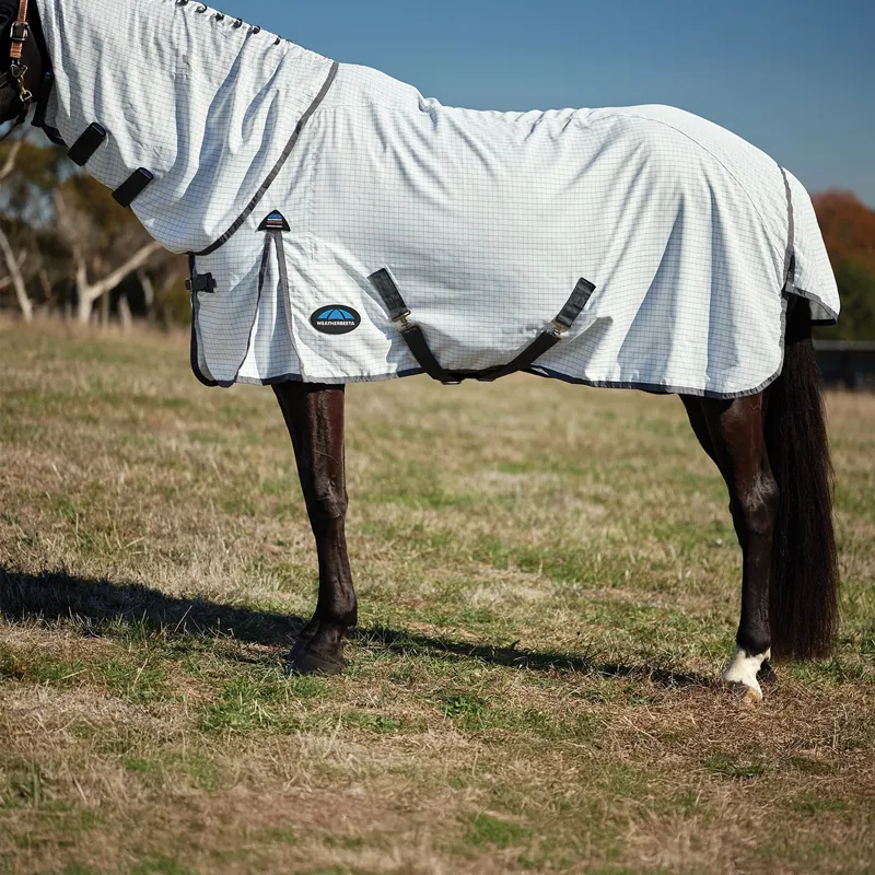 WeatherBeeta Hybrid Combo Neck Fly Sheet - White/Charcoal-4