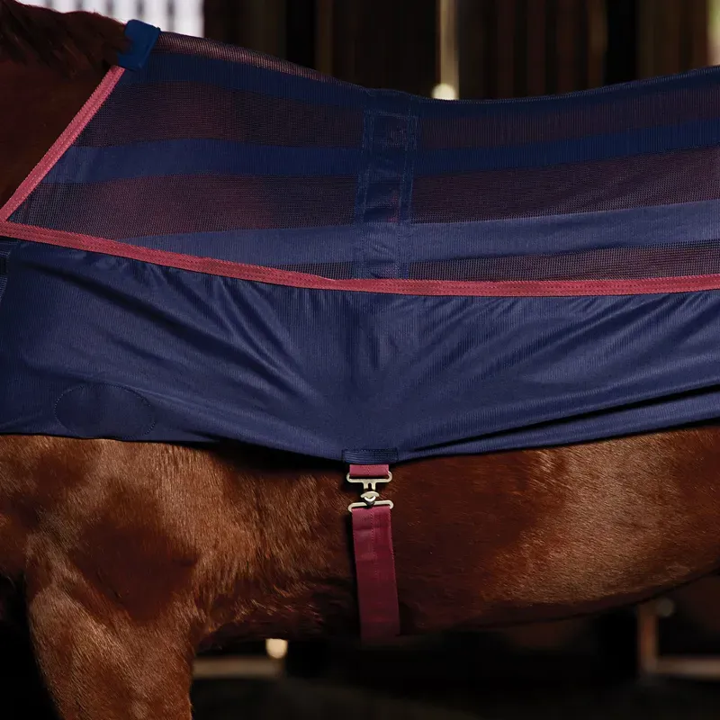 Weatherbeeta Scrim Cooler Mesh Rug - Navy/Burgundy-1