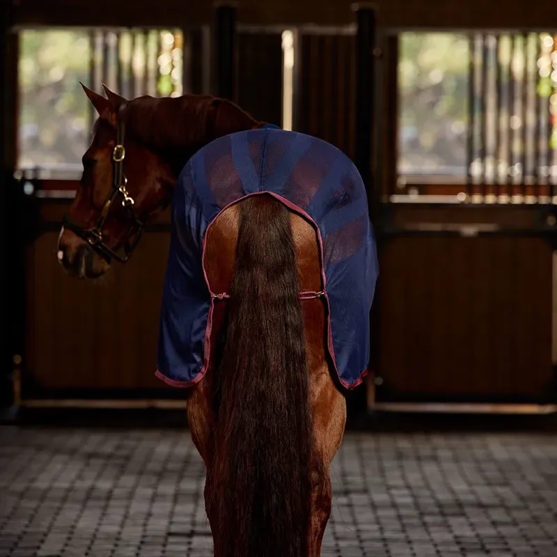 Weatherbeeta Scrim Cooler Mesh Rug - Navy/Burgundy-2