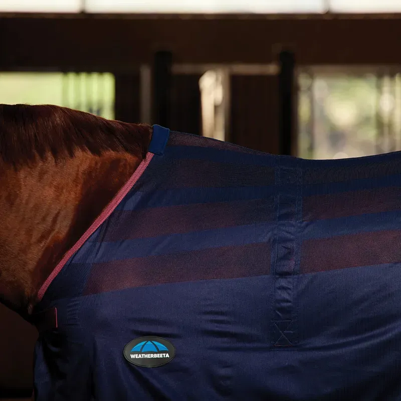 Weatherbeeta Scrim Cooler Mesh Rug - Navy/Burgundy-3