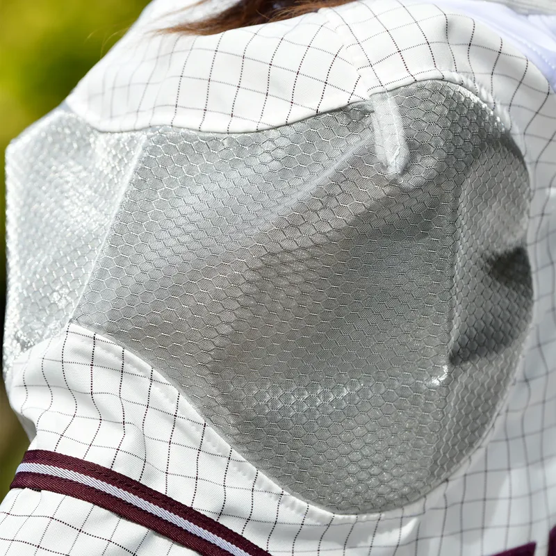 WeatherBeeta ComfiTec Hybrid Seasons Fly Mask - White/Maroon-1