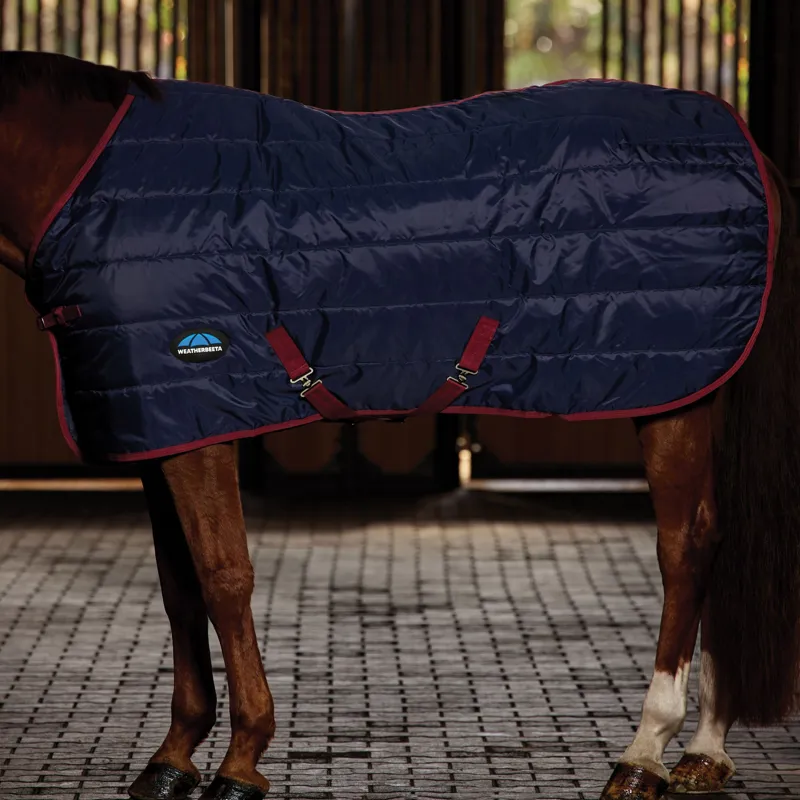 WeatherBeeta 220g Standard Neck Stable Rug - Navy/Burgundy-3