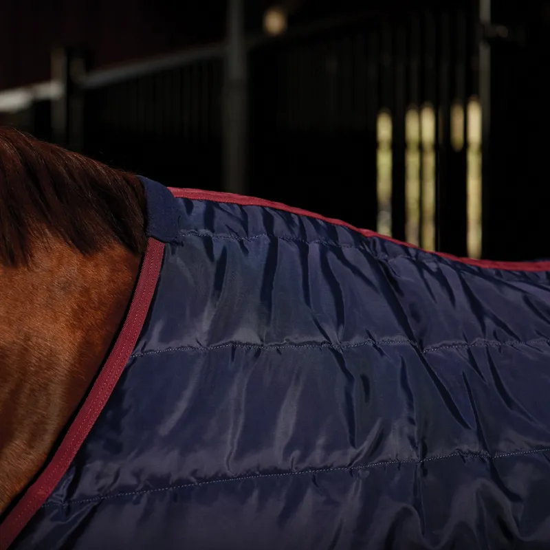 WeatherBeeta 360g Standard Neck Stable Rug - Navy/Burgundy-2