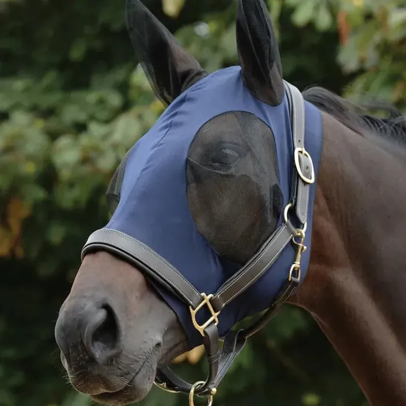 WeatherBeeta Stretch Bug Eye Saver with Ears Fly Mask - Navy/Black-1