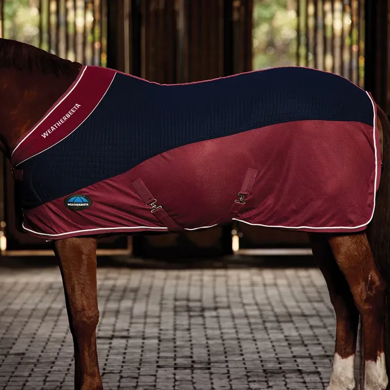 WeatherBeeta Thermo-Air Standard Neck Cooler Rug - Navy/Burgundy-3