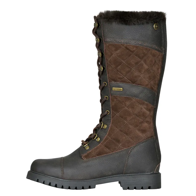 Dublin Yukon Quilt Womens Tall Country Boots - Chocolate-3