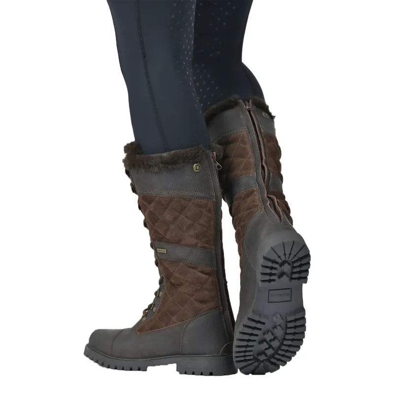 Dublin Yukon Quilt Womens Tall Country Boots - Chocolate-2