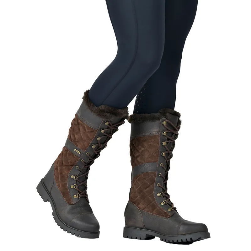 Dublin Yukon Quilt Womens Tall Country Boots - Chocolate-1