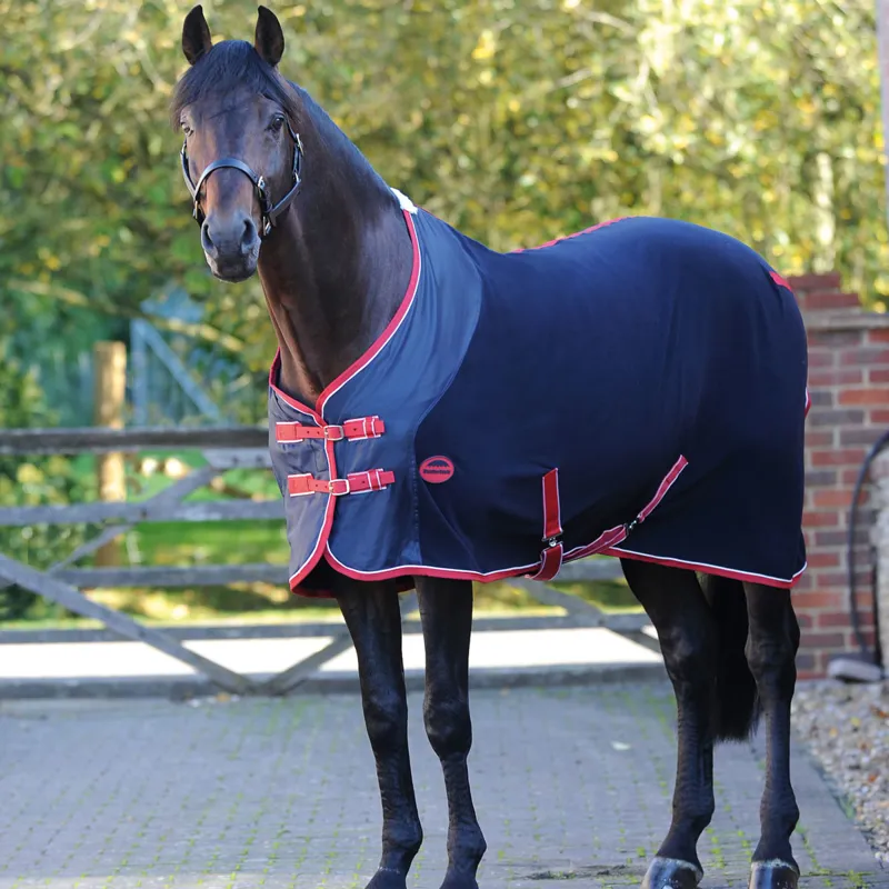 WeatherBeeta Fleece Cooler Standard Neck Rug - Navy/Red/White 4ft3