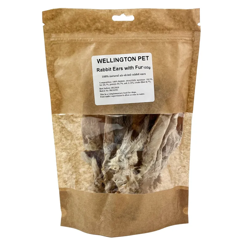 WP Rabbit Ears with Fur Dog Kraft Treats