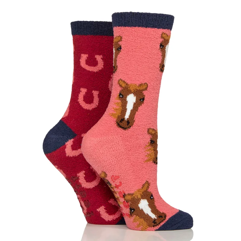 Sockshop Wild Feet Cosy Lounge Junior Socks 2 Pack - Horse