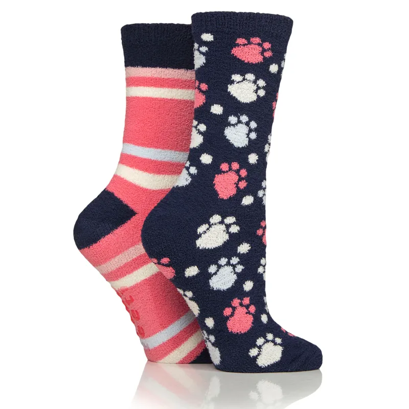 Sockshop Wild Feet Cosy Lounge Junior Socks 2 Pack - Paw